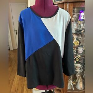 H&M Color Block Blouse With Sleeves